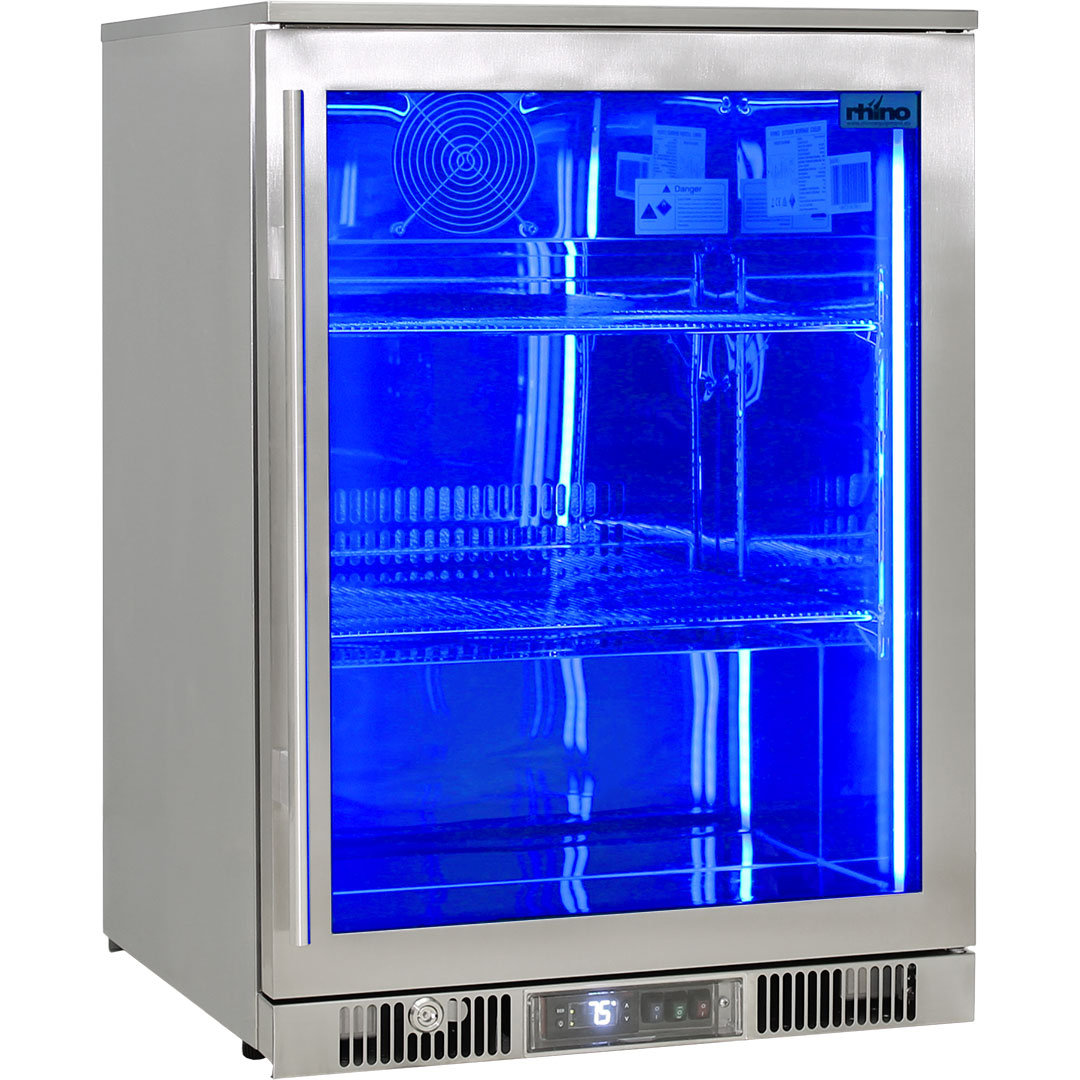 Outdoor Rhino ENVY 1 Door Bar Fridge Coldest Beer 43ºC+ Best Alfresco 316 Stainless Quiet With No Condensation