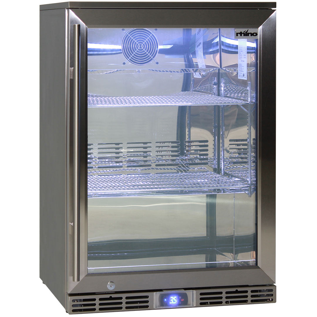 Rhino Glass Door 129L Alfresco Bar Fridge with LOW E Glass