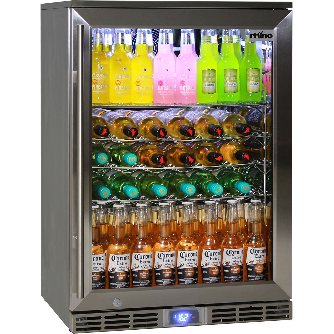 Rhino Glass Door 129L Alfresco Bar Fridge with LOW E Glass