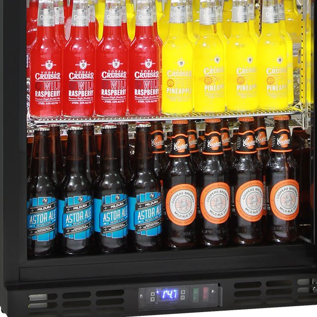 Quiet Glass 2 Door Bar Fridge Energy Efficient - Indoor Design