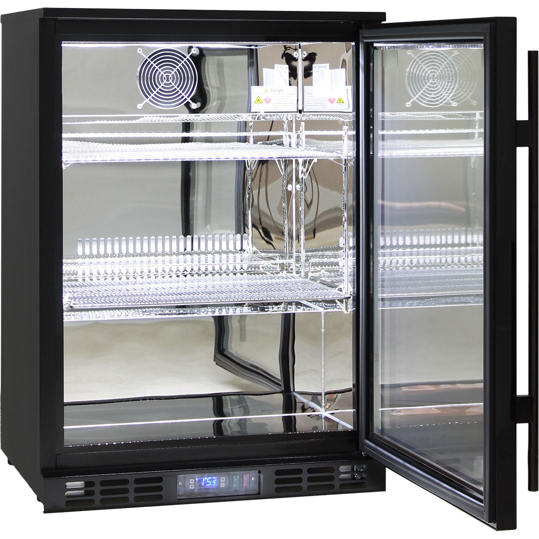 Quiet Running Glass Door Bar Fridge Energy Efficient Rhino - Great For Indoors