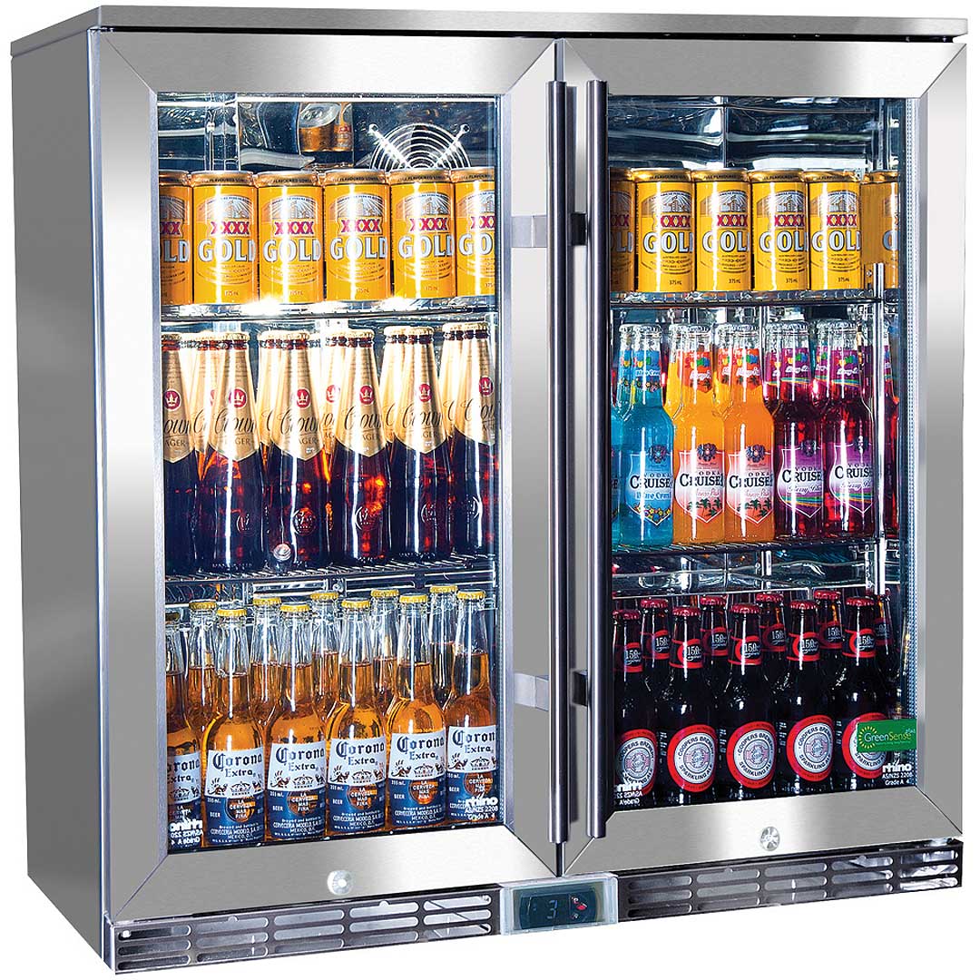 Alfresco Glass Twin Door Bar Refrigerator With Outdoor IP34 Rating with LOW E Glass