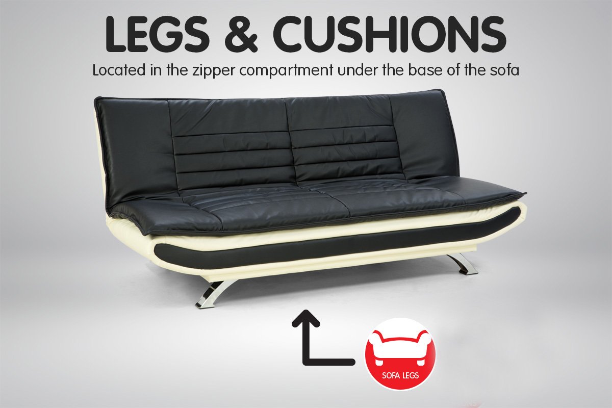 Sarantino Faux Leather Upholstered 3 Seater Sofa - Dual Colour