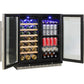 Under Bench Beer And Wine Dual Zone Bar Fridge