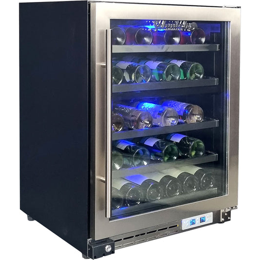 Schmick Under Bench Glass Door Dual Zone Wine Fridge Triple Glazed - Model JC132D