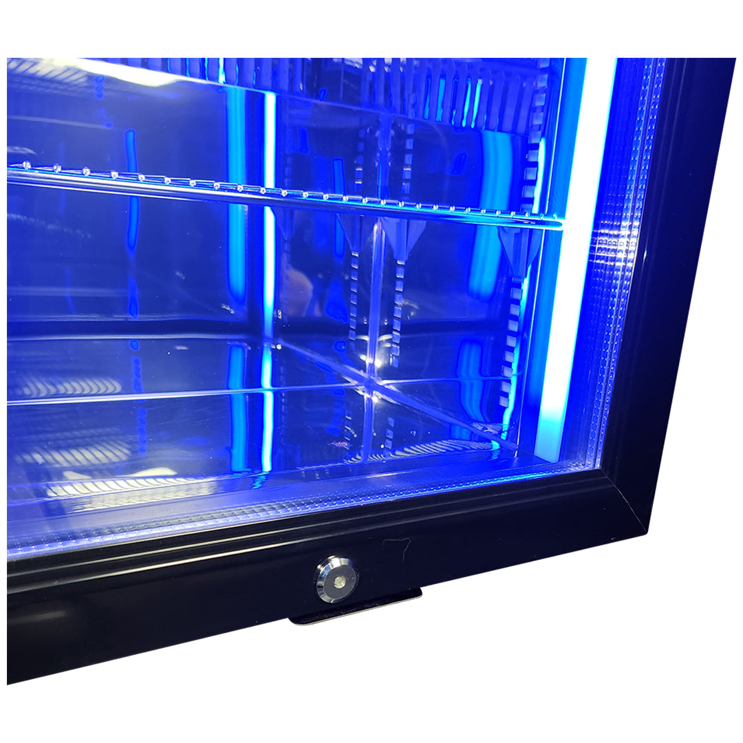 Classy  Quiet 69Ltr Triple Glazed Bar Fridge With Blue and White LEd - Model SK68-B