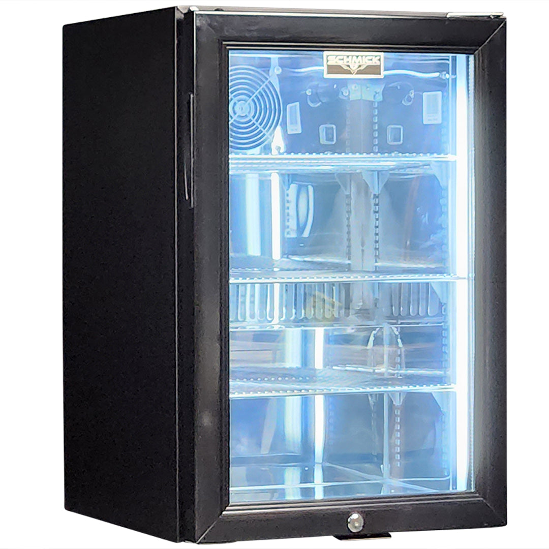 Classy  Quiet 69Ltr Triple Glazed Bar Fridge With Blue and White LEd - Model SK68-B