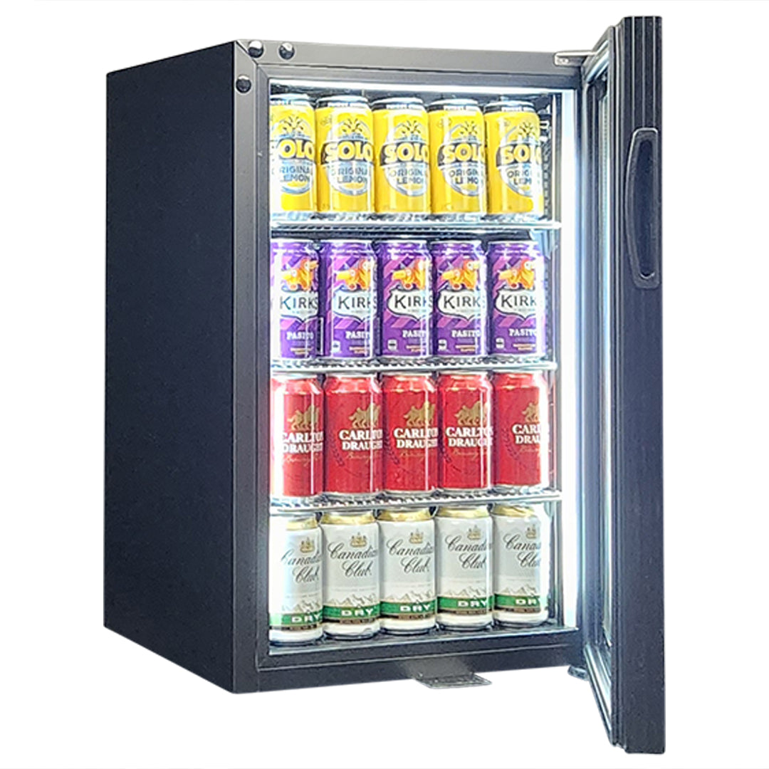 Classy  Quiet 69Ltr Triple Glazed Bar Fridge With Blue and White LEd - Model SK68-B