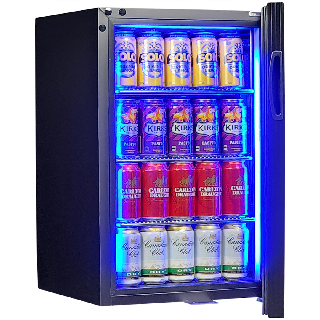 Classy  Quiet 69Ltr Triple Glazed Bar Fridge With Blue and White LEd - Model SK68-B