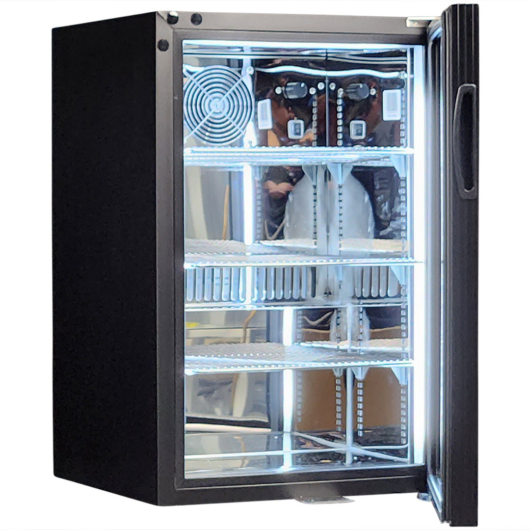 Classy  Quiet 69Ltr Triple Glazed Bar Fridge With Blue and White LEd - Model SK68-B