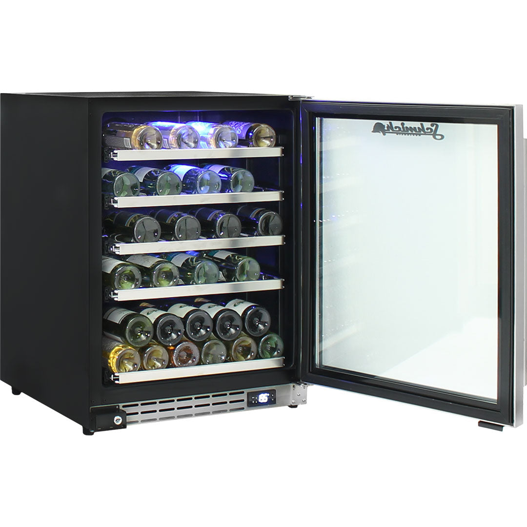 Schmick Under Bench Glass Door Wine Fridge Triple Glazed - Model JC132W