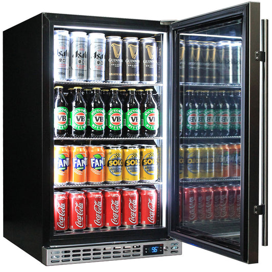 Schmick Quiet Running Front Venting Under Bench Glass Door Bar Fridge Heated Glass Model SK126R-HD