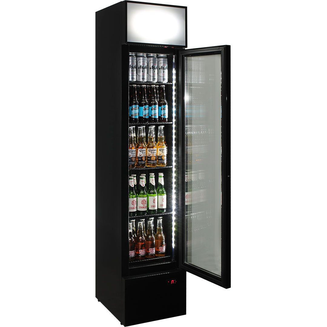 Schmick Skinny Upright Glass Door Bar Fridge Triple Glazed LOW E Glass, Lock And Brand Parts