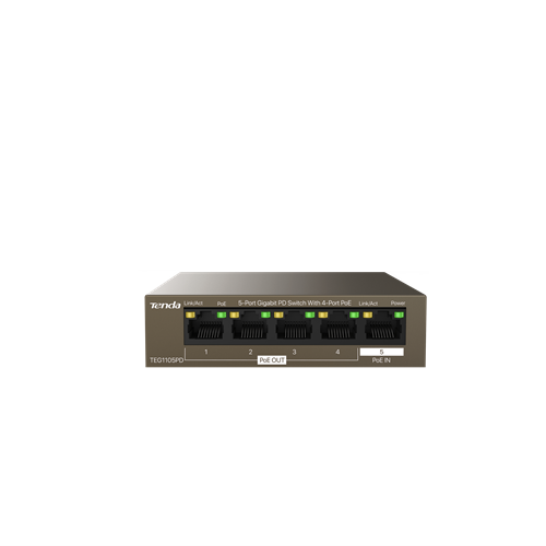 TENDA TEG1105PD 5-PORT GIGABIT PD SWITCH WITH 4-PORT POE