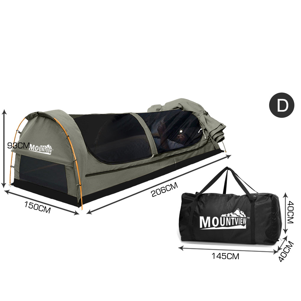 Dome Swag Camping Canvas Tent In Grey