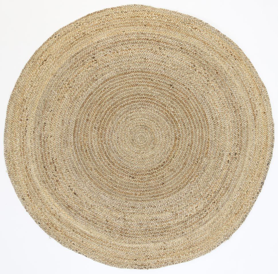 Zari Gold Jute Round Rug