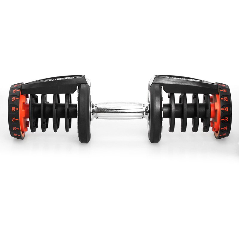 2x 40kg Powertrain Adjustable Dumbbells with Stand