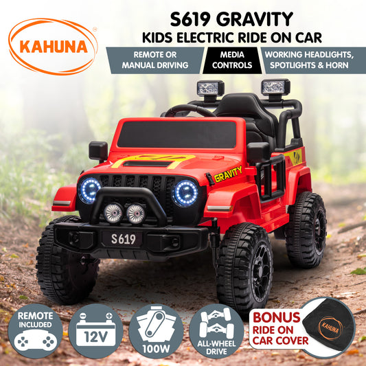 Kahuna S619 Gravity Kids Electric Ride On Car - Red