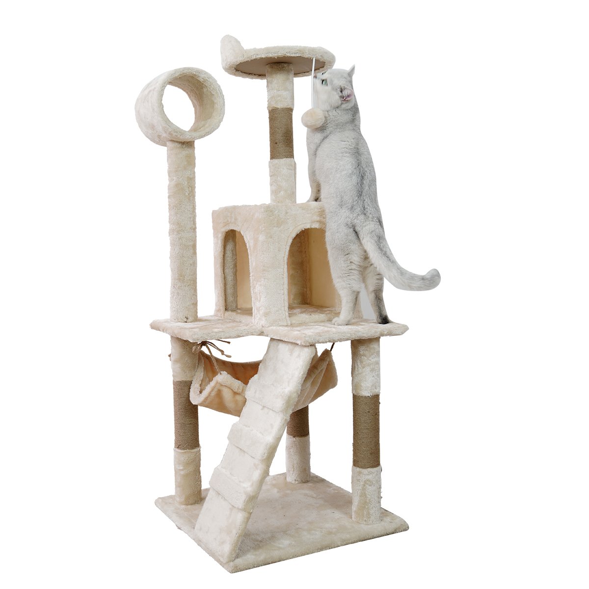 Furtastic 135cm Cat Tree Scratching Post - Beige