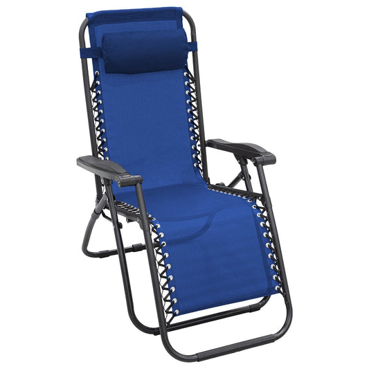 Zero Gravity Reclining Deck Chair - Blue