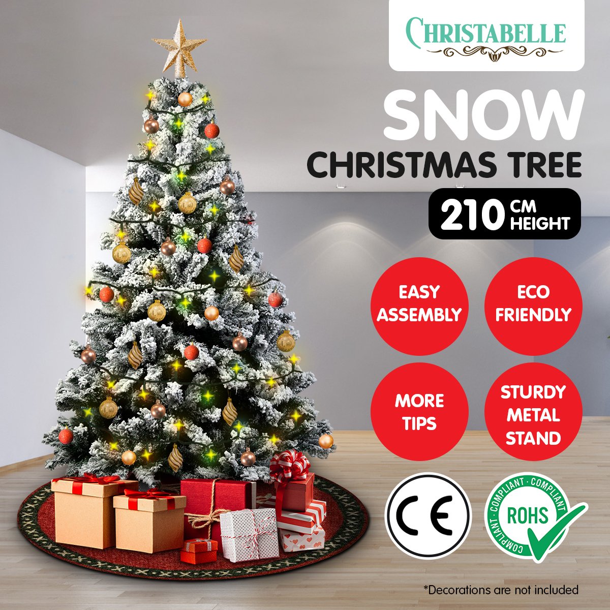 Christabelle Snow-Tipped Artificial Christmas Tree 2.1m 1200 Tips