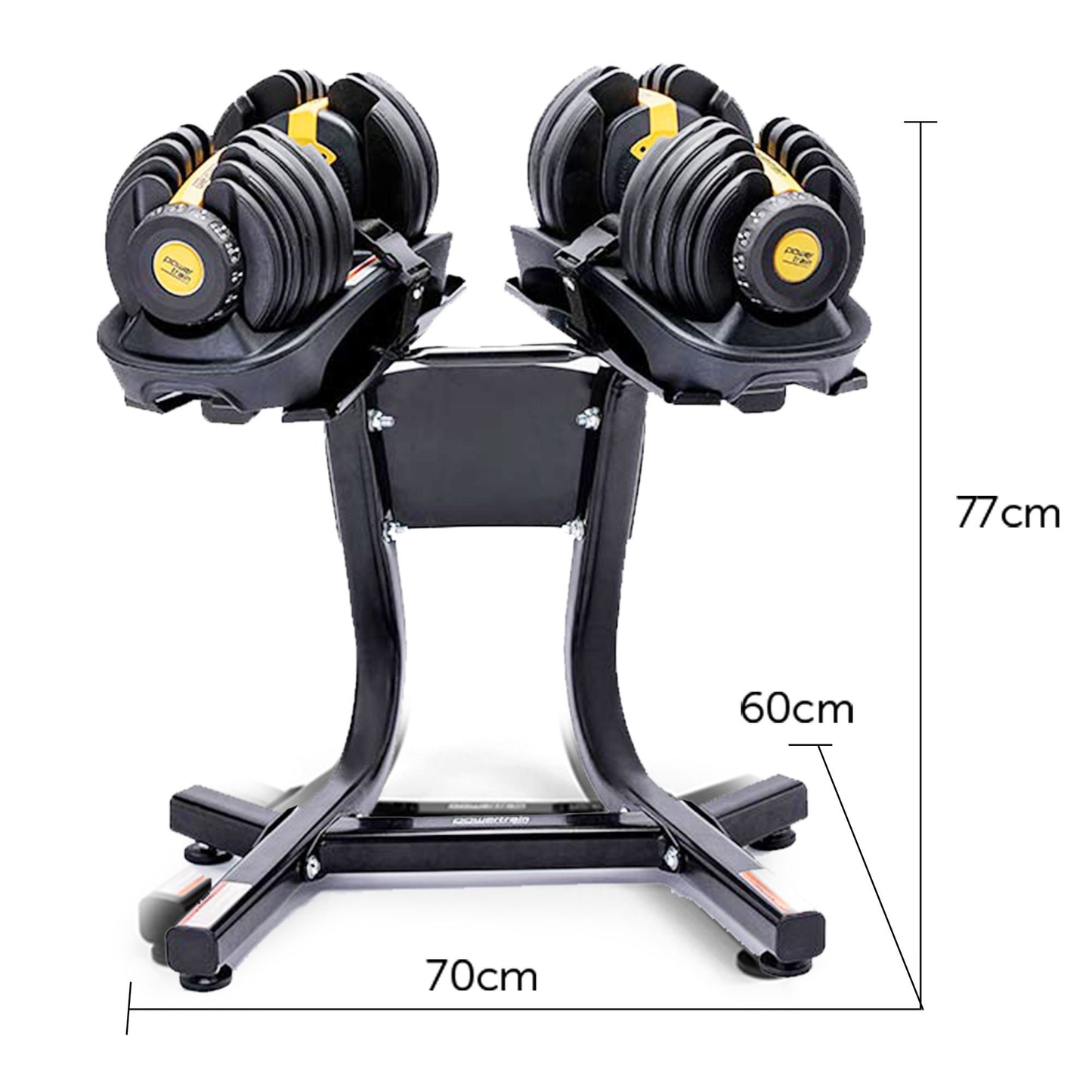 48KG Powertrain Adjustable Dumbbell Set With Stand - Gold