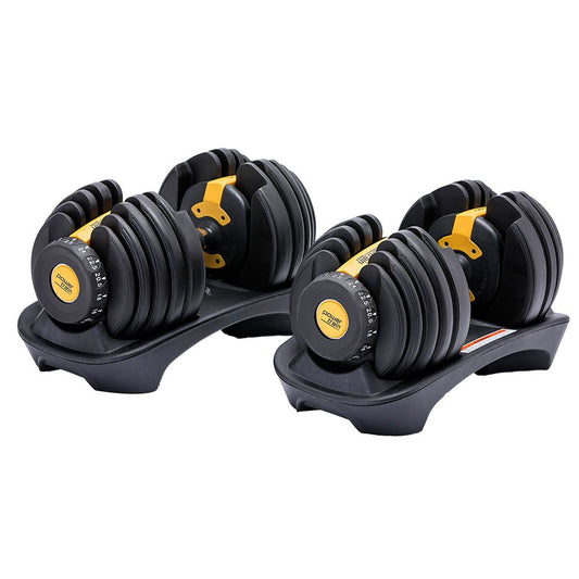 48kg Powertrain Adjustable Dumbbell Home Gym Set Gold