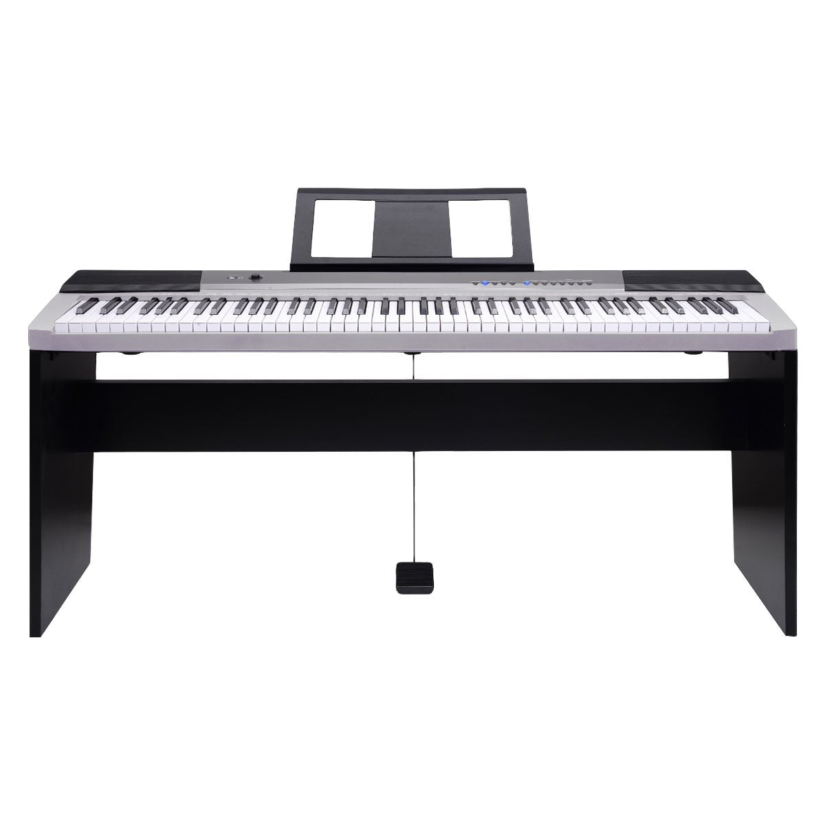 Karrera 88 Keys Electronic Keyboard Piano with Stand Silver