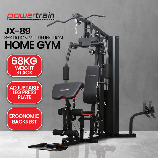 Powertrain JX-89 Multi Station Home Gym 68kg Weight Cable Machine