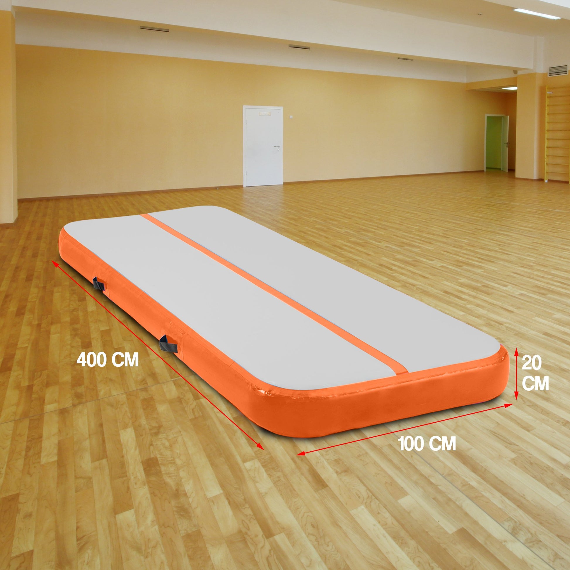 4m x 1m Air Track Inflatable Gymnastics Tumbling Mat - Orange