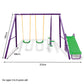 Kahuna Kids 4-Seater Swing Set with Slide Purple Green