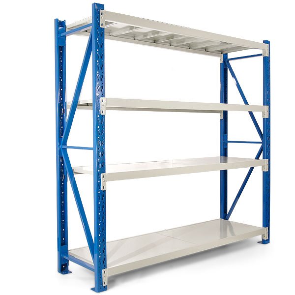 2 Bay Garage Storage Steel Rack Long Span Shelving 1.5m-wide 400kg