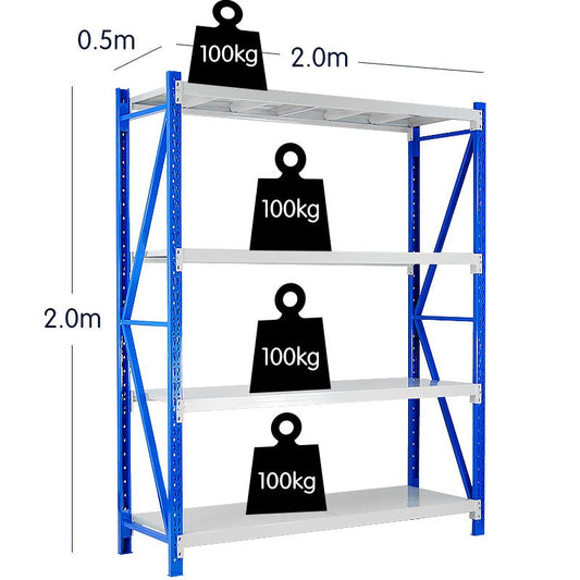 Garage Storage Steel Rack Shelving 1.5m-wide 400kg