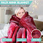 Laura Hill 600GSM Faux Mink Blanket Double-Sided Queen Size - Wine Red