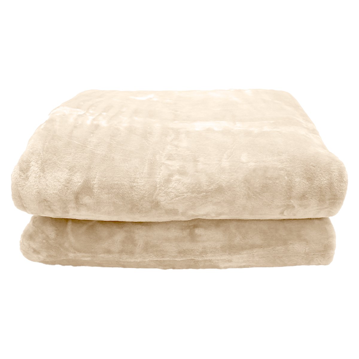 Laura Hill Faux Mink Blanket 800GSM Heavy Double-Sided - Beige