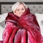 Laura Hill Faux Mink Blanket 800GSM Heavy Double-Sided - Red