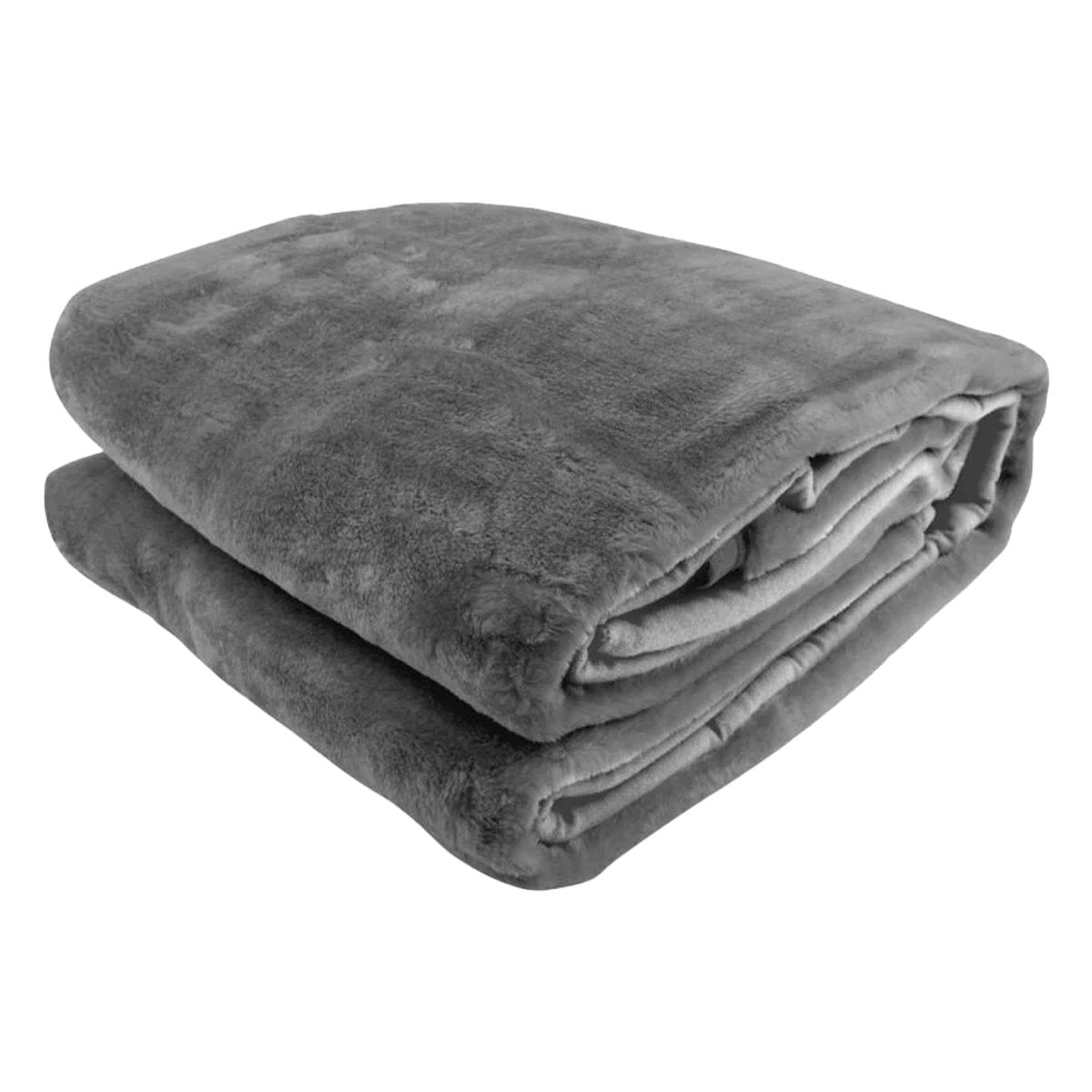 Laura Hill Faux Mink Blanket 800GSM Heavy Double-Sided - Silver