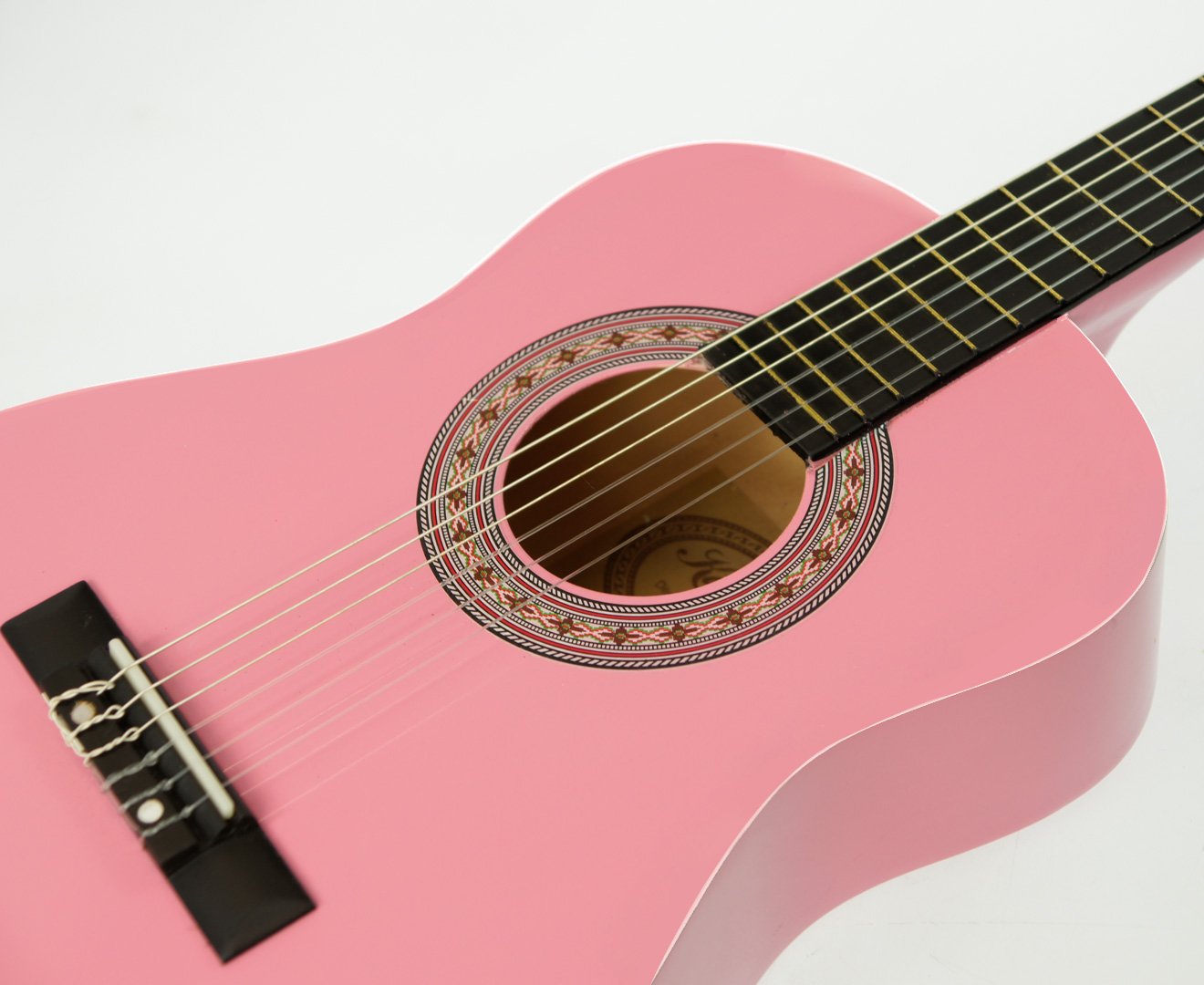 Childrens Guitar Karrera 34in Acoustic Wooden - Pink