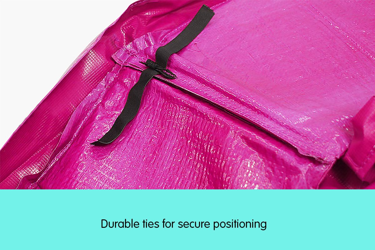 12ft Trampoline Replacement Safety Pad and Net Round 8 Poles Pink