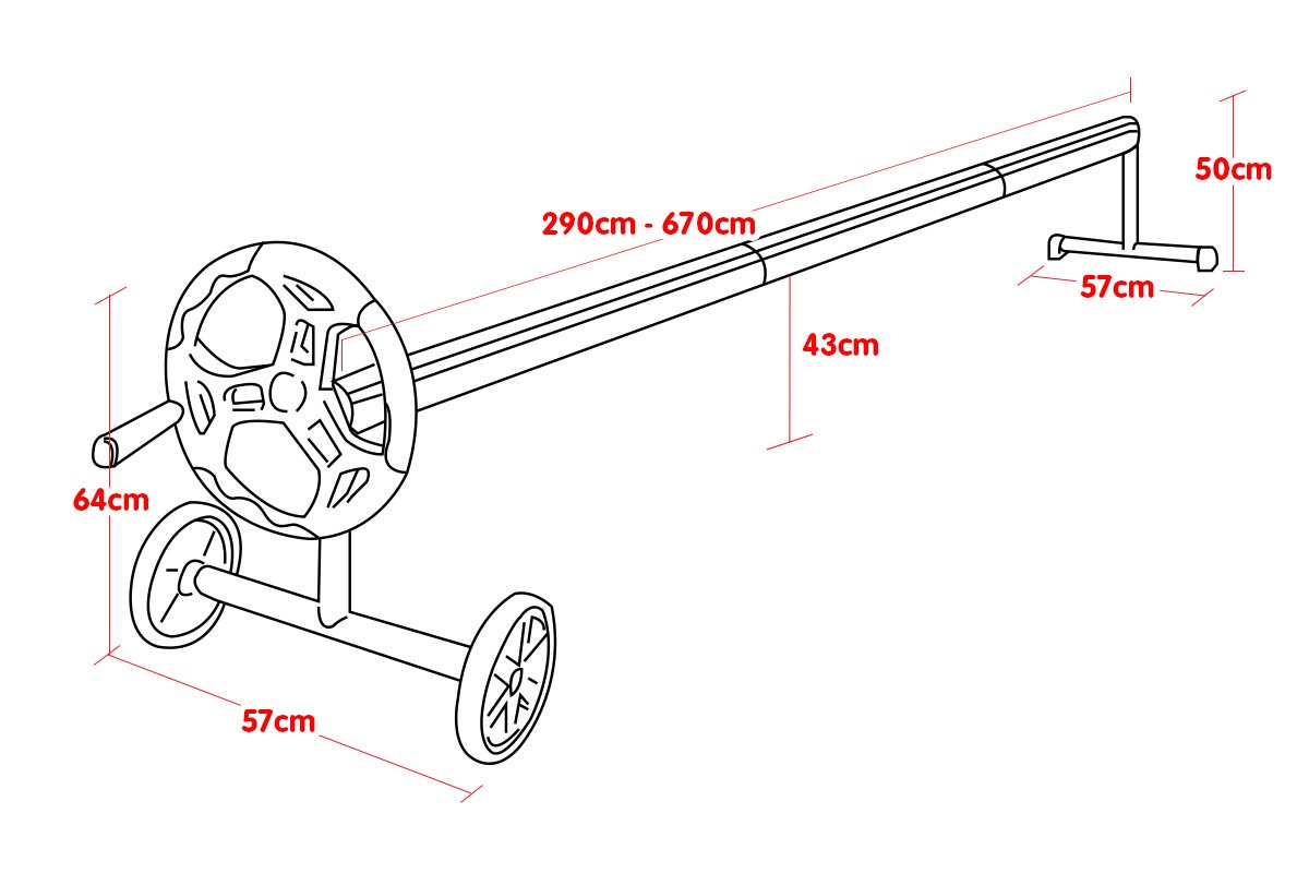 Adjustable Swimming Pool Roller - 6.7m