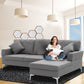 Sarantino Linen Corner Sofa Couch Lounge L-shape w/ Left Chaise D.Grey