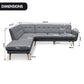 Sarantino Faux Linen Corner Sofa Lounge L-shaped with Chaise Dark Grey