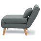 Sarantino Adjustable Chair Single Sofa Bed Faux Linen - Dark Grey