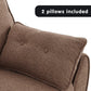 Sarantino 3 Seater Modular Linen Fabric Sofa Bed Couch Futon - Brown
