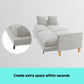 Sarantino 3 Seater Faux Velvet Sofa Bed Couch Furniture Light Grey