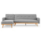 Sarantino 3-Seater Corner Sofa Bed with Chaise Lounge - Light Grey