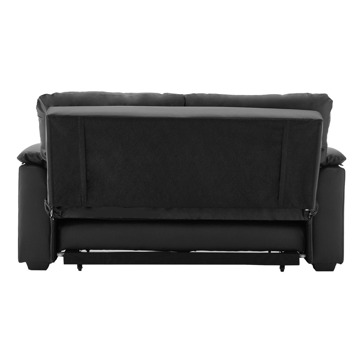 Sarantino Faux Leather Sofa Bed Couch Lounge - Black