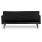 Sarantino Tufted Faux Linen 3-Seater Sofa Bed with Armrests - Black