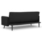 Sarantino Tufted Faux Linen 3-Seater Sofa Bed with Armrests - Black
