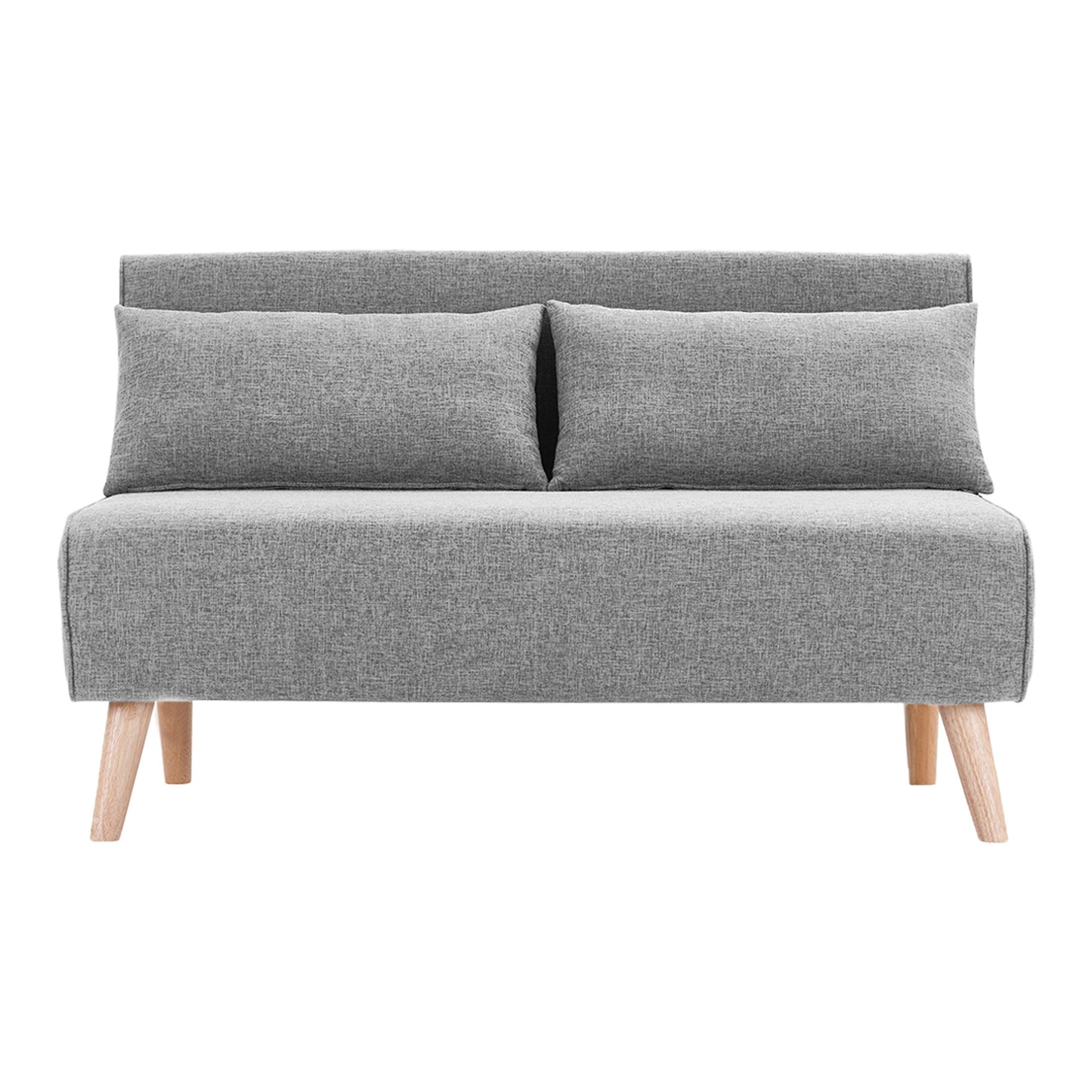 Sarantino 2-Seater Adjustable Sofa Bed Lounge Faux Linen - Grey